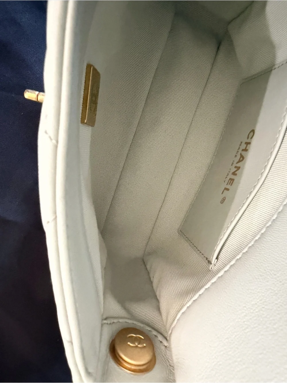 Chanel 22S Baby Blue Lambskin Plexiglass Coco Love Mini Flap | Microchipped ✨ - Picture 11 of 11